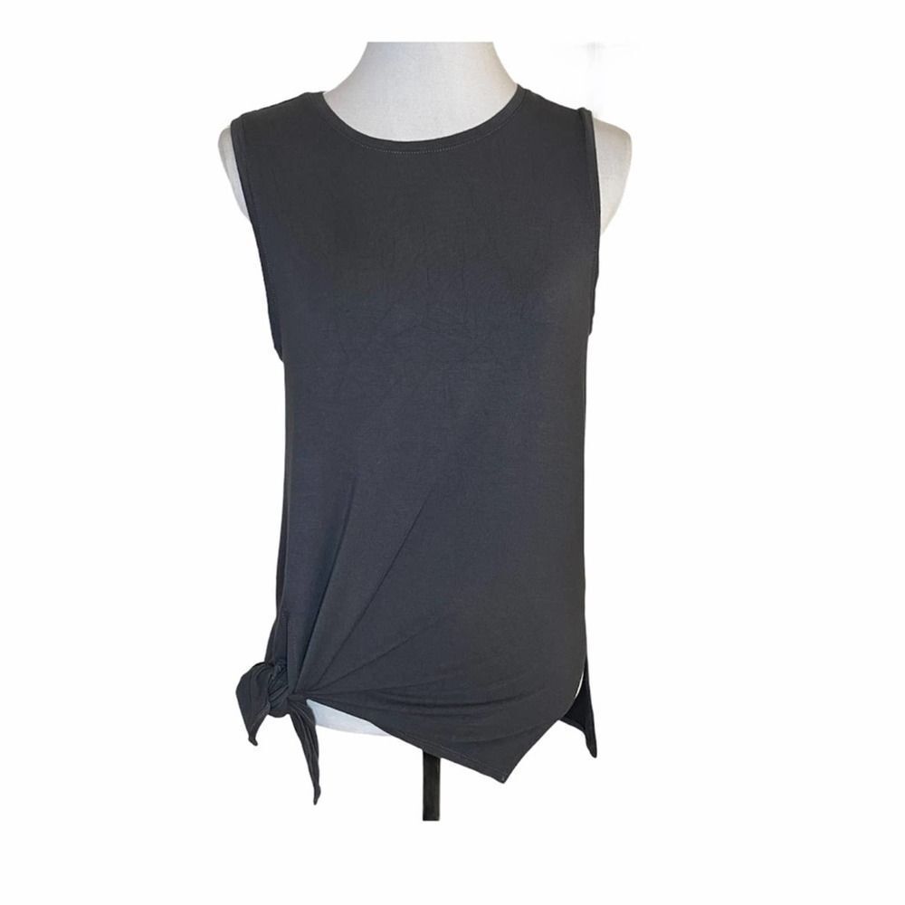 Fabletics Split Tank Workout Tank Gray Size XS